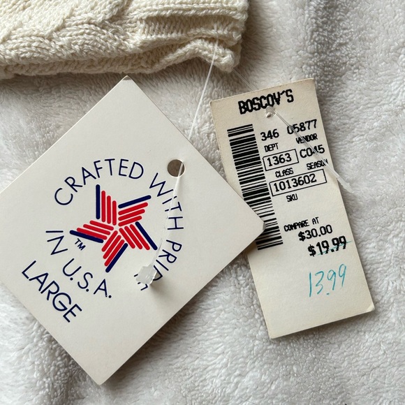 NWT 70s Vintage Bay Point Threads Textured Short Sleeve Knit Sweater size L - Picture 4 of 10